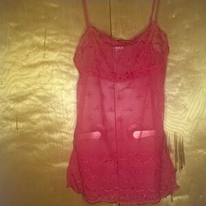 Elegant Red Lace Chemise